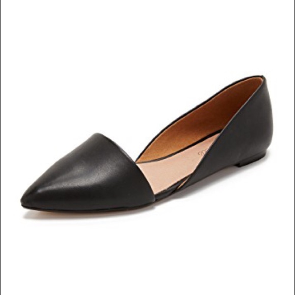Madewell Lydia Flats 8.5 Black Leather